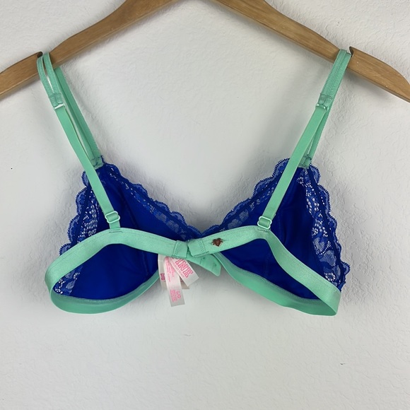 Pink Victoria’s Secret Lace Bra Blue and Teal Size Large New withTags - Picture 5 of 6